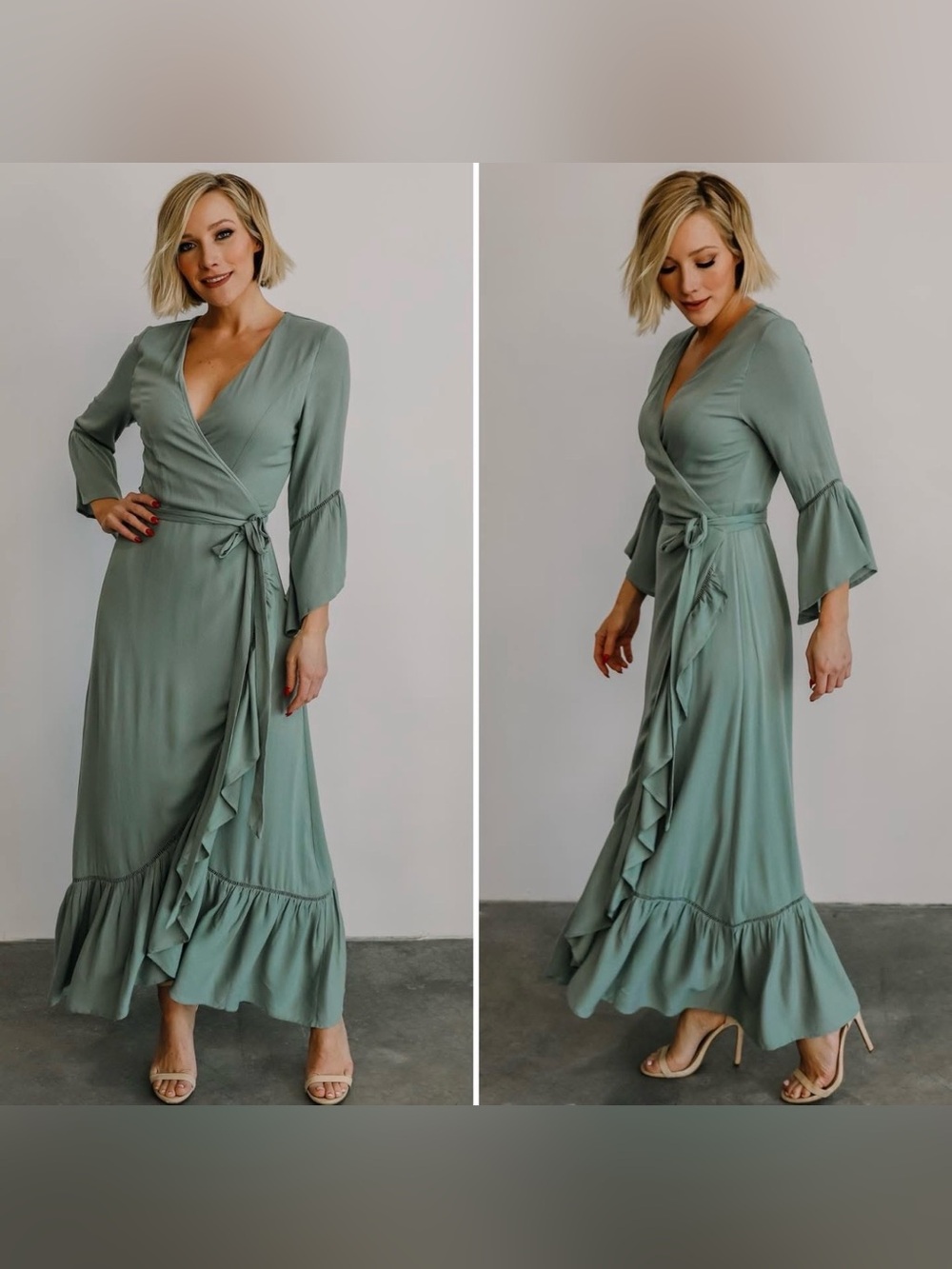 Baltic Born Daniella Wrap Dress in Sage